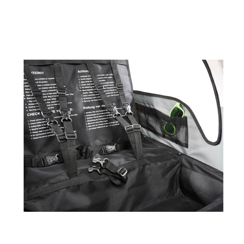 FISCHER remorque vélo enfants Comfort, noir/vert, 1-2 enfants, roues 20 pouces