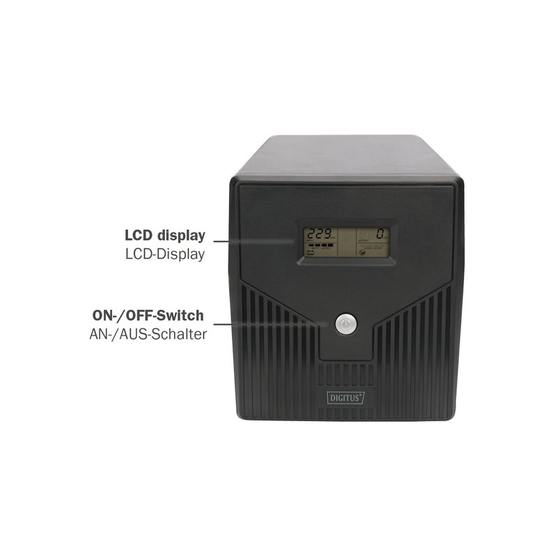 DIGITUS alimentation de secours interactive, 1000 VA, 600 watts, écran LCD