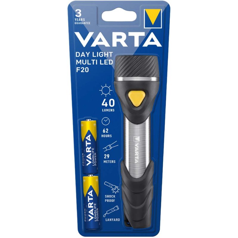 VARTA zaklamp Day Light Multi LED F20, 9 LEDs, inclusief batterij