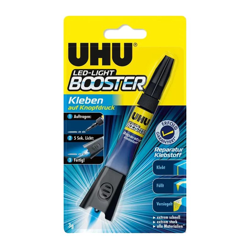 UHU reparatielijm LED-Light Booster, UV-lijm, LED-lamp, 3 g tube