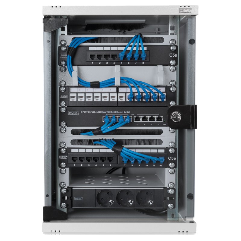 DIGITUS muurverdeler 10 inch, 9 HE, lichtgrijs RAL 7035