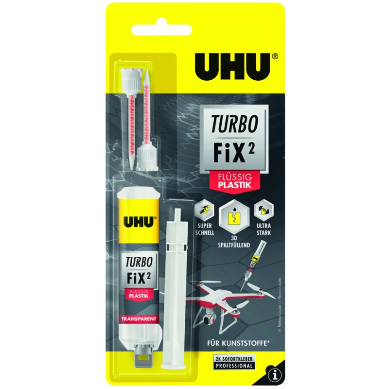 UHU 2-component adhesive Turbo Fix liquid plastic, transparent, 10 g