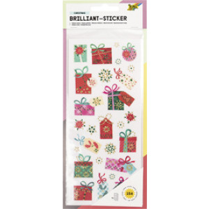folia glanzende kerststerren-stickers, kerstmotieven, 100 × 230 mm, 5 vel
