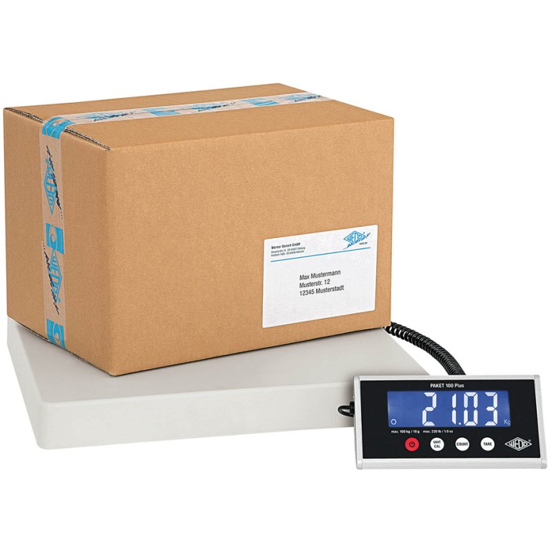 WEDO balance électronique pour colis Paket 100 Plus, 100 kg, 400×400 mm