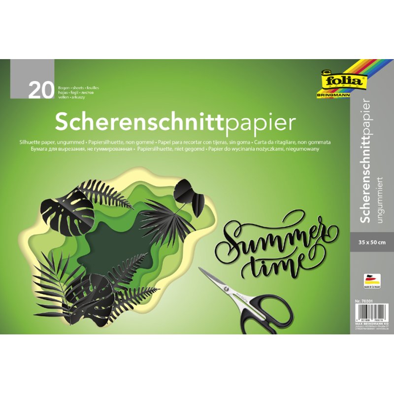folia silhouettenpapier, 35×50 cm, zwart, 20 vel