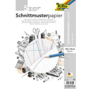 folia transparant patroonpapier, 100×150 cm, 40 g/m², 5 vel