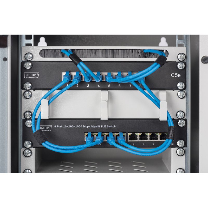 DIGITUS Gigabit Ethernet PoE-switch, 10", 8 poorten