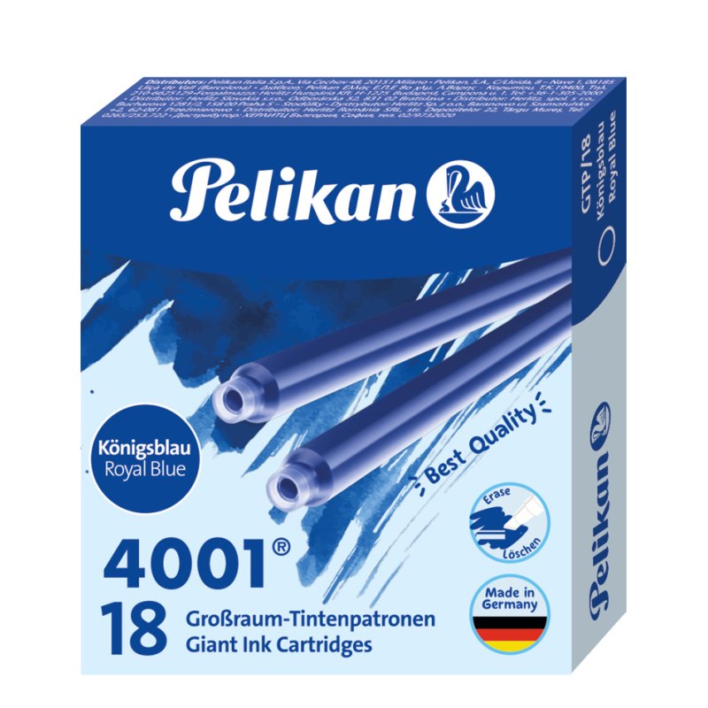 Pelikan GTP/18 ink cartridges, large cartridges, 18 pieces