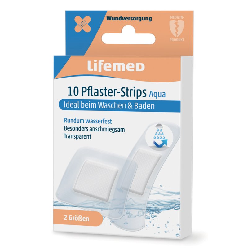 Lifemed pansements transparents, imperméables PU, 2 tailles, 10 pièces