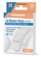 Lifemed pleisters Gevoelig, wit, 2 formaten, 10 stuks