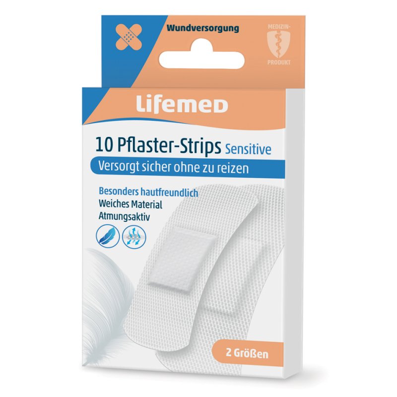 Lifemed bande adhésive sensible, blanc, 20 pièces