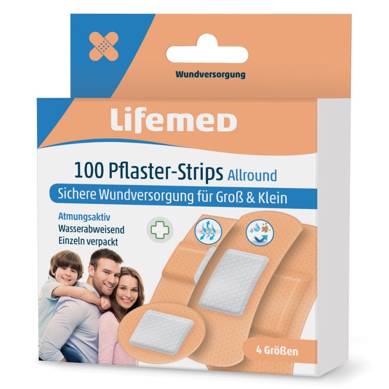 Lifemed Allround wound plasters, skin-coloured, PU material, 50 pieces
