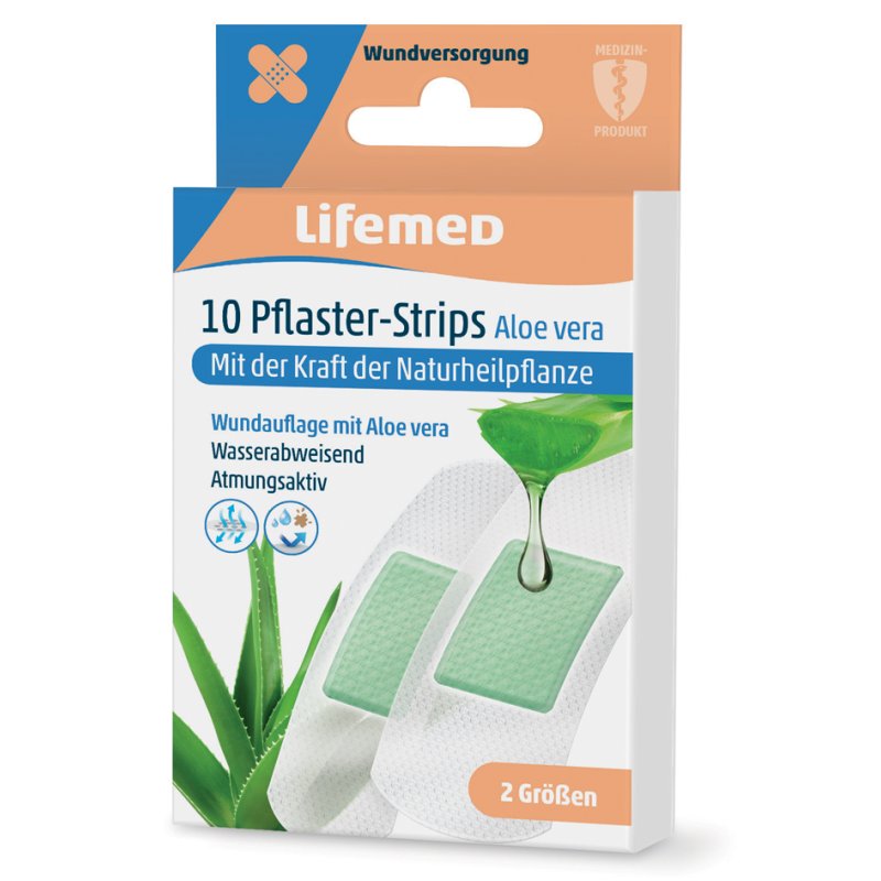 Lifemed pansements Aloe Vera, résistant à l'eau, blanc, 10 pièces