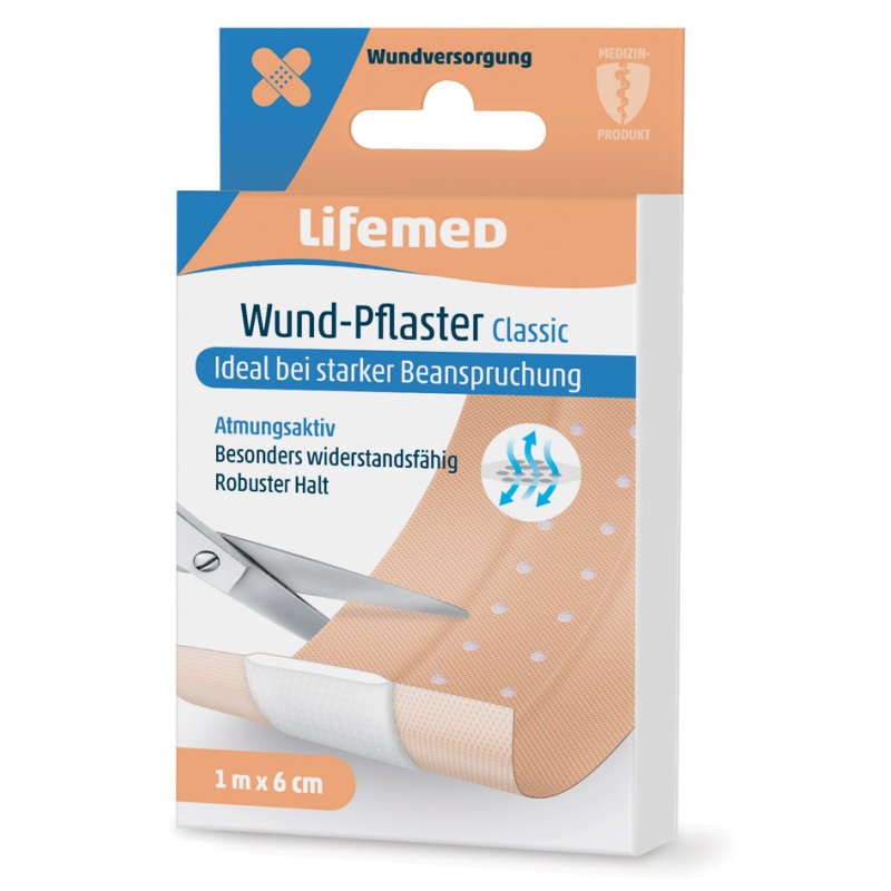 Lifemed pansement pour plaies Classic, couleur chair, 1000 mm × 60 mm
