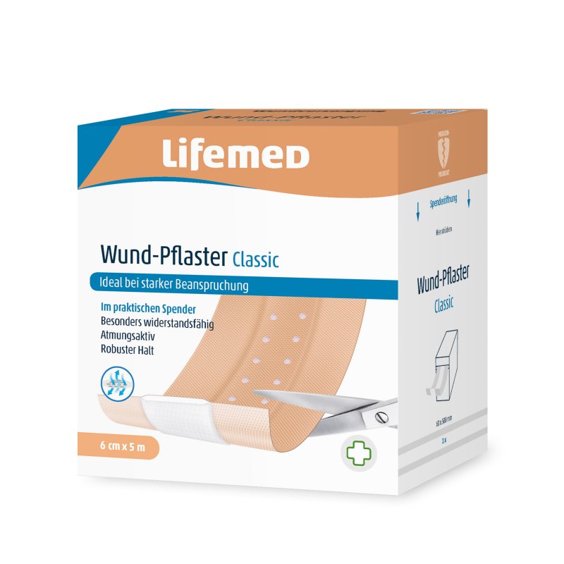 Lifemed pansement pour plaies Classic, couleur chair, 1000 mm × 60 mm