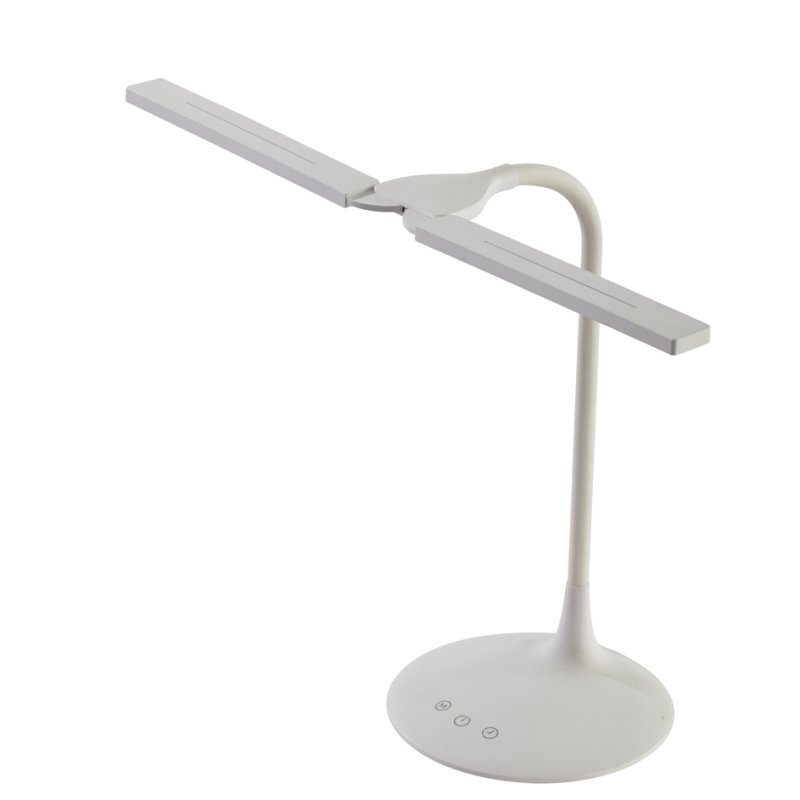 ALBA LED-bureaulamp LEDTWIN, draadloos oplaadbaar, wit, verstelbare koppen