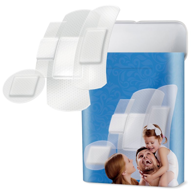 Lifemed pansements Allround, semi-couvrant, 40 pièces, boîte métal