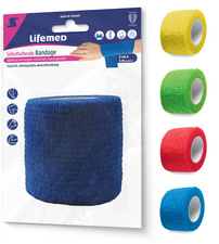 Lifemed zelfklevend verband, elastisch, 100 mm × 2,8 m, gekleurd gesorteerd