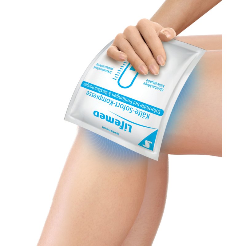 Lifemed compresse instantanée froid, 150×130 mm, blanc, usage unique