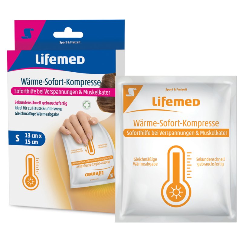 Lifemed compresse thermique prête à l'emploi, 150×130 mm, blanc, usage unique