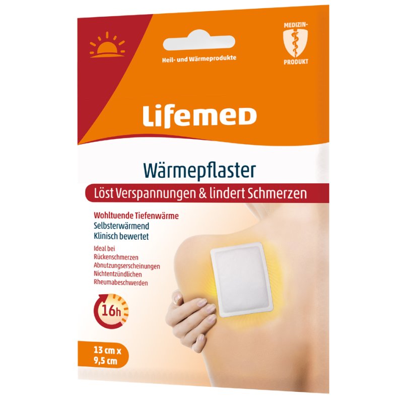 Lifemed pansements chauffants, blanc, auto-chauffants, 95×130 mm, 2 pièces