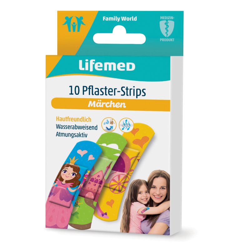 Lifemed kinderpleister strips Sprookjes, 60×17 mm, 10 stuks