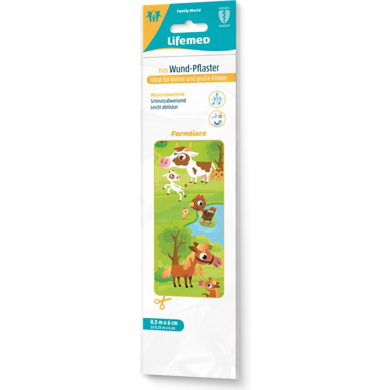 Lifemed pansement enfant ferme animalière, matériau PE, 2×250 mm, imperméable