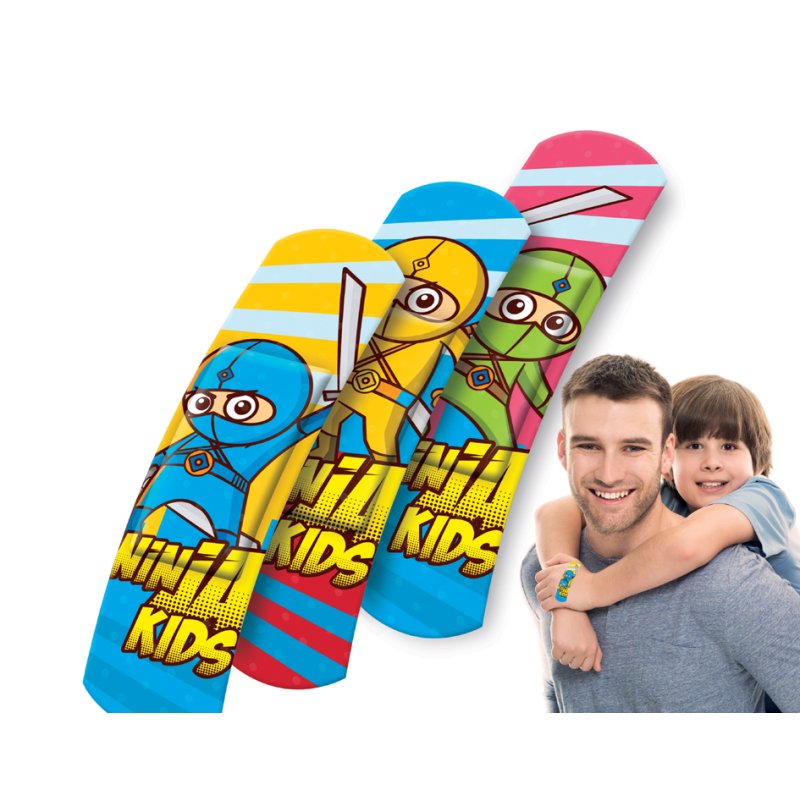 Lifemed pansements Ninja's, boîte métallique, 60×17 mm, 40 pièces