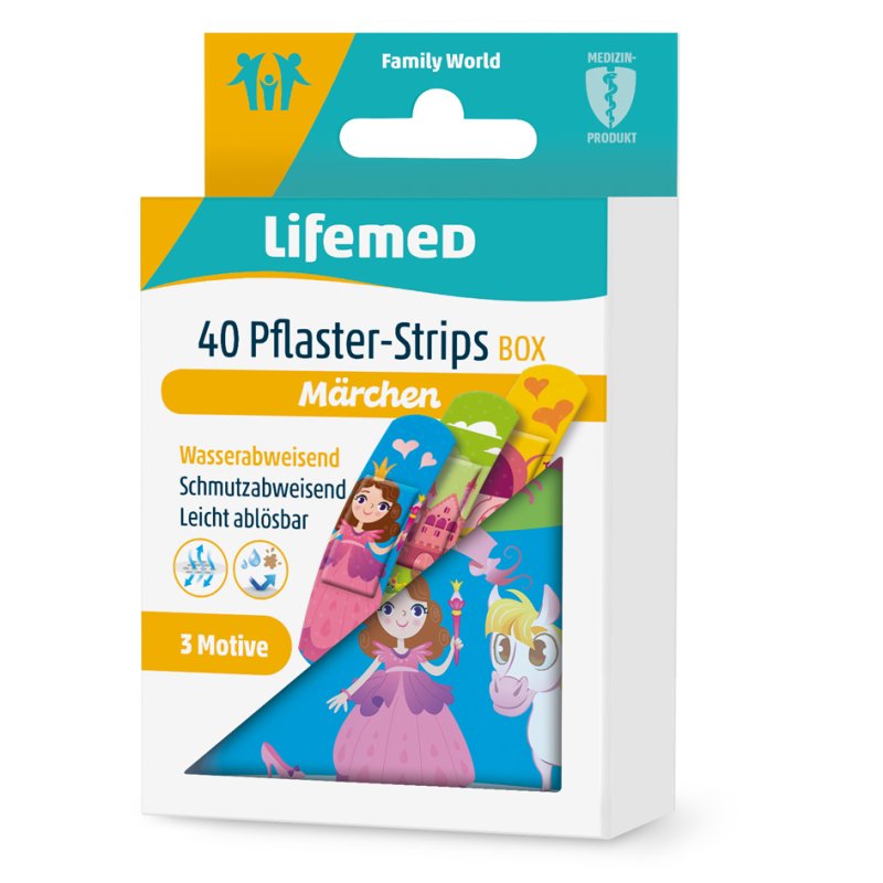 Lifemed crayons enfant motif conte de fées, boîte métallique, 40 pièces