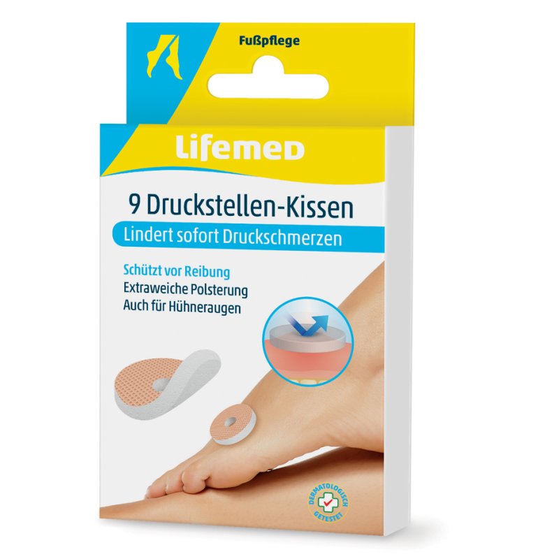 Lifemed pressure bandage pad, skin-coloured, 9 pieces
