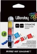 Wonday gouacheverf, gekleurd assortiment, 12 tubes à 12 ml