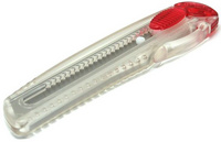NT Cutter afbreekmes, blauw transparant, 18 mm, metalen geleiding