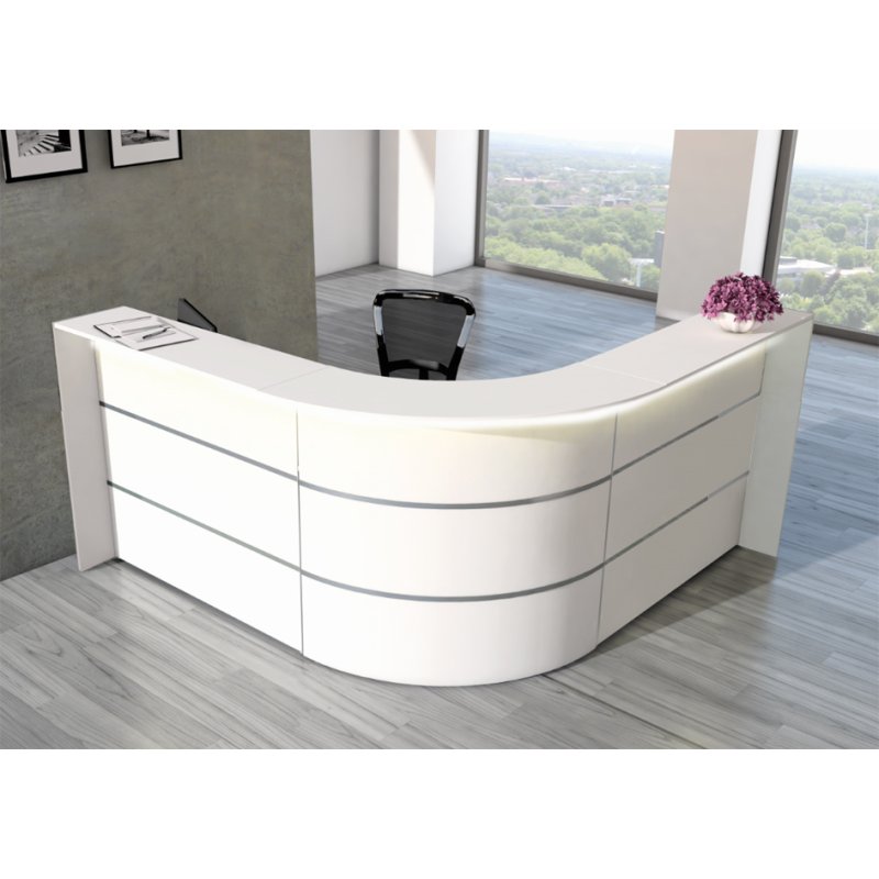 Kerkmann comptoir d'angle BARI, blanc/anthracite, 232×232×112 cm