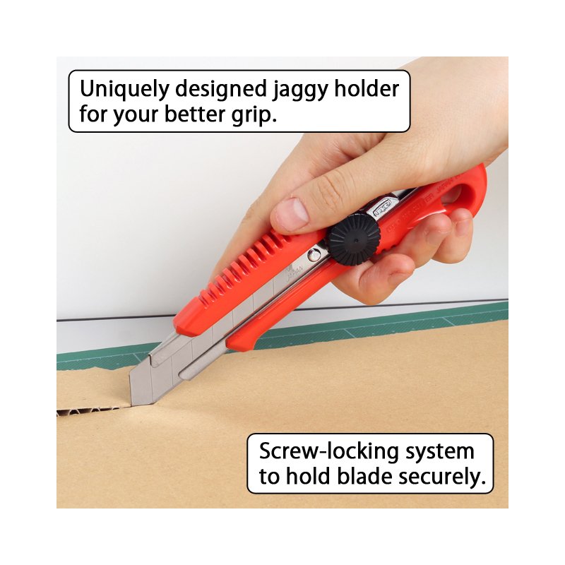 NT Cutter L-550P couteau à lames, 18 mm, rouge, boîtier plastique
