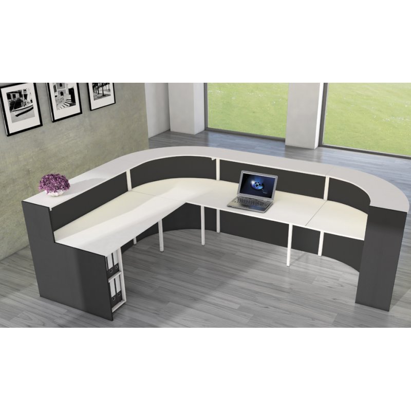 kerkmann L-comptoir BARI, blanc/anthracite, 3250×2320×1120 mm