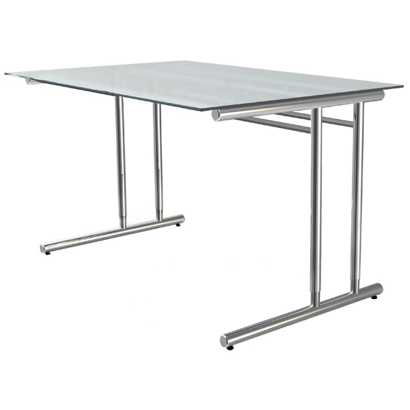 kerkmann bureau ARTLINE, réglable en hauteur, plateau en verre, 160×80 cm