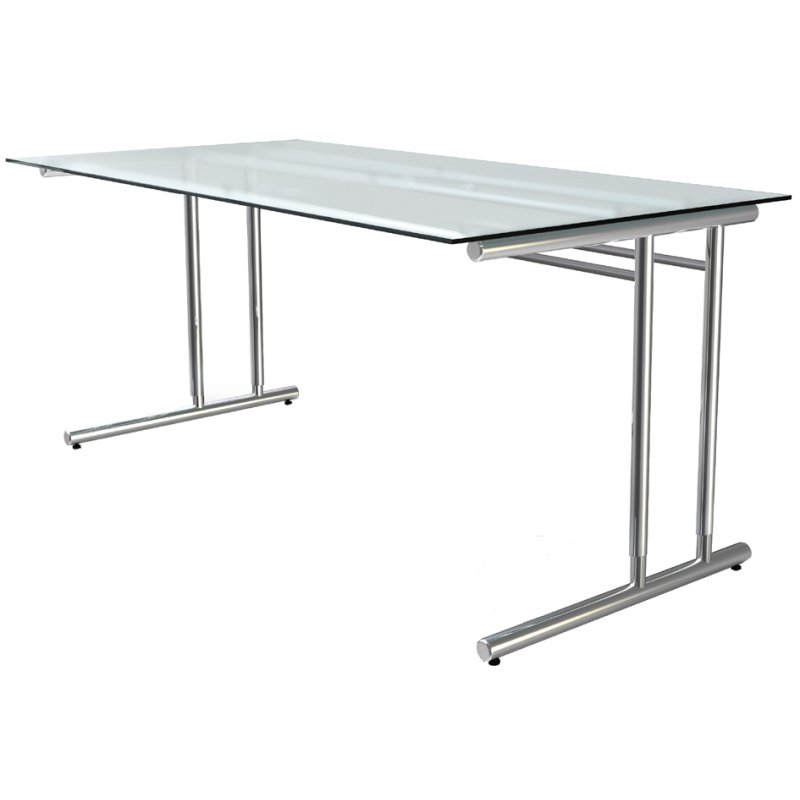 kerkmann bureau ARTLINE, réglable en hauteur, plateau en verre, 160×80 cm