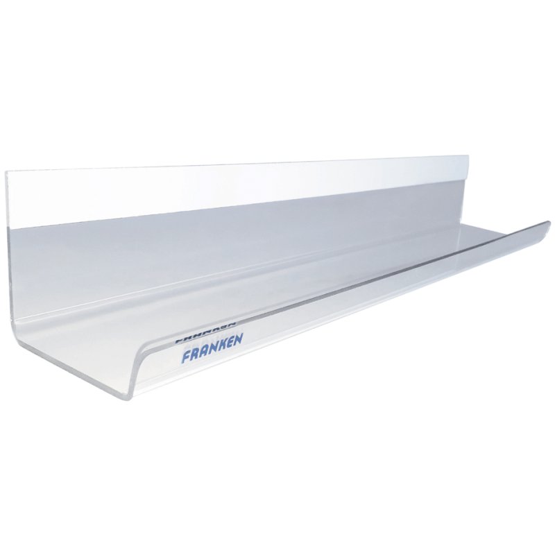FRANKEN acrylic shelf for glass panels, transparent, 500×75×88 mm