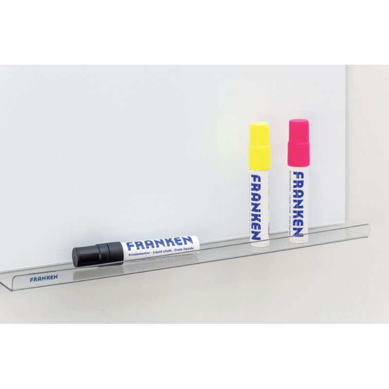 FRANKEN acrylic shelf for glass panels, transparent, 500×75×88 mm