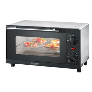 SEVERIN bak- en opwarmoven TO 2052, 800 W, zwart-zilver, 9 liter