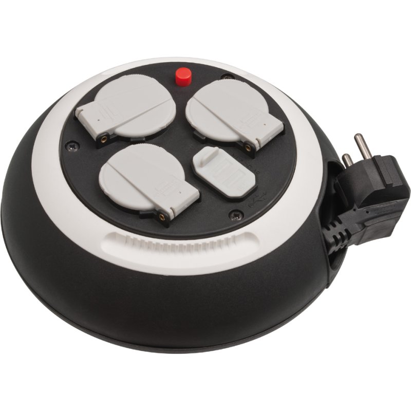 brennenstuhl Boîtier de câbles Comfort-Line CL-S, noir/blanc, 3 prises, 2 ports USB