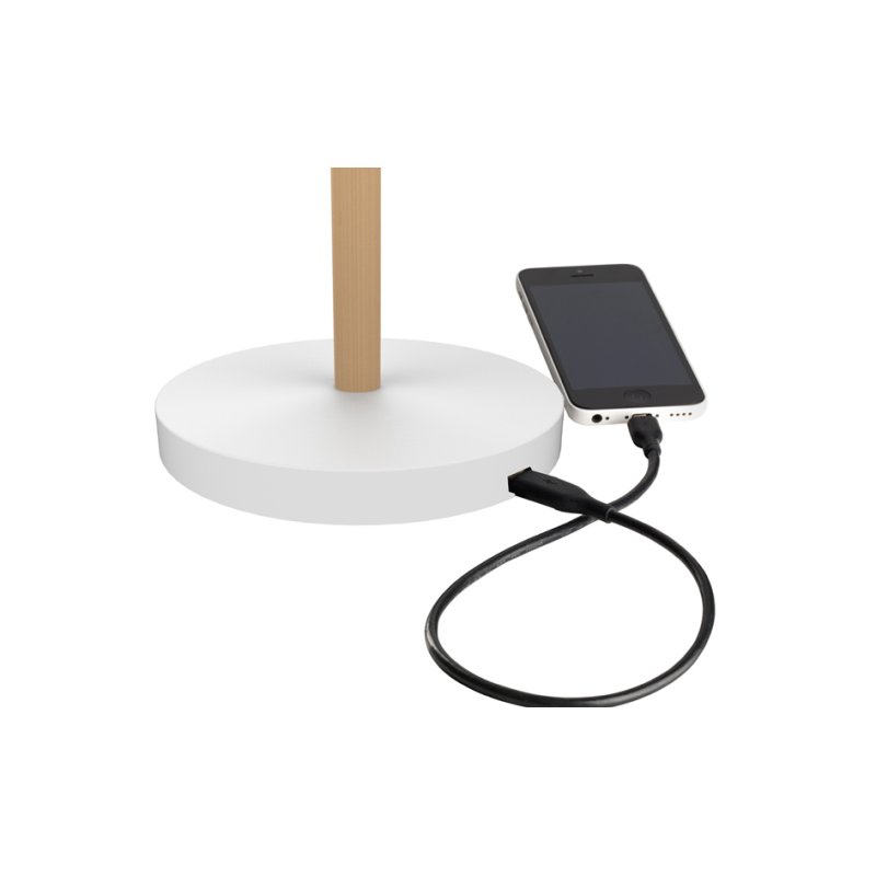 UNiLUX Lampe de bureau LED VICKY, hêtre/noir, 9,2W, connexion USB