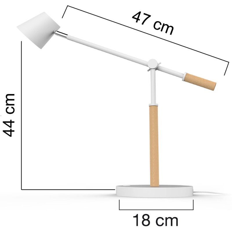 UNiLUX Lampe de bureau LED VICKY, hêtre/noir, 9,2W, connexion USB