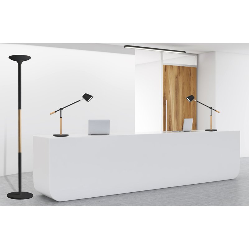 UNiLUX Lampe de bureau LED VICKY, hêtre/noir, 9,2W, connexion USB