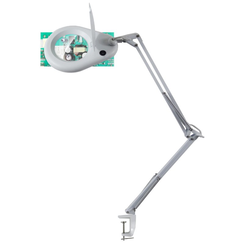 UNiLUX Lampe loupe LED ZOOM, pince de table, blanc, 3 dioptries