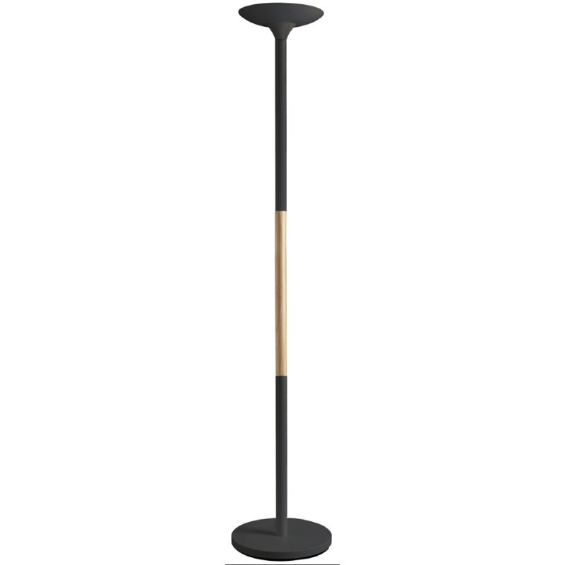UNiLUX Lampadaire LED PRYSKA, dimmable, hêtre/noir, 1,8 m