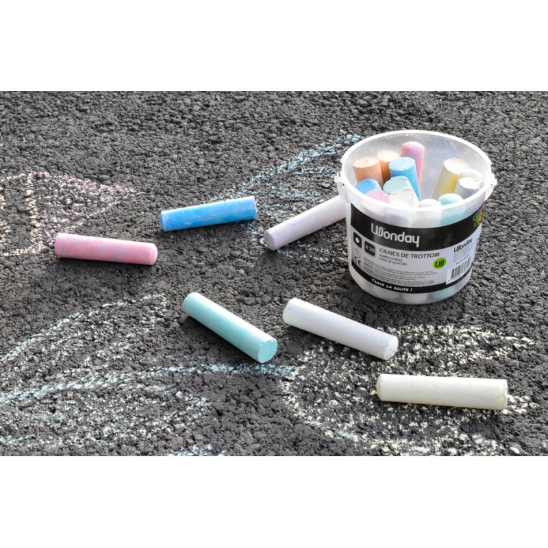 Wonday craies extérieures, 20 pièces, assortiment couleurs, diamètre 25 mm