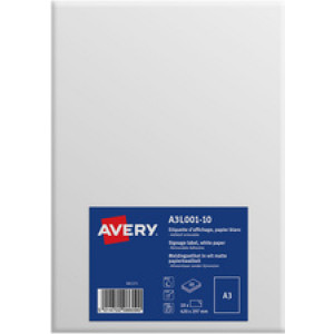 AVERY displayetiketten afneembaar, 420×297 mm, wit mat, 10 stuks