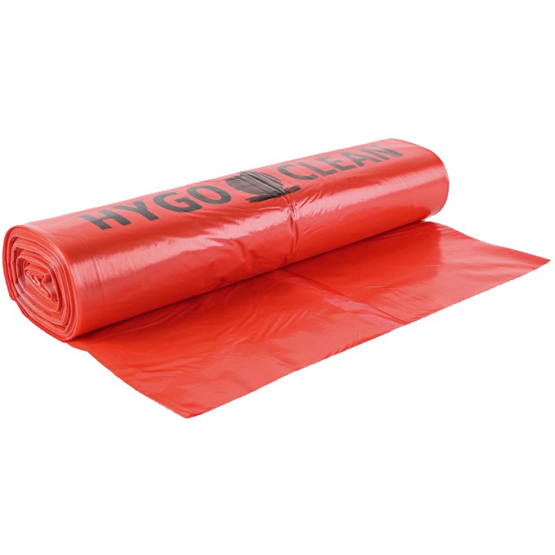 HYGOCLEAN sacs poubelle, rouge, 120 litres, LDPE 45 µm, 6 rouleaux de 25 pièces