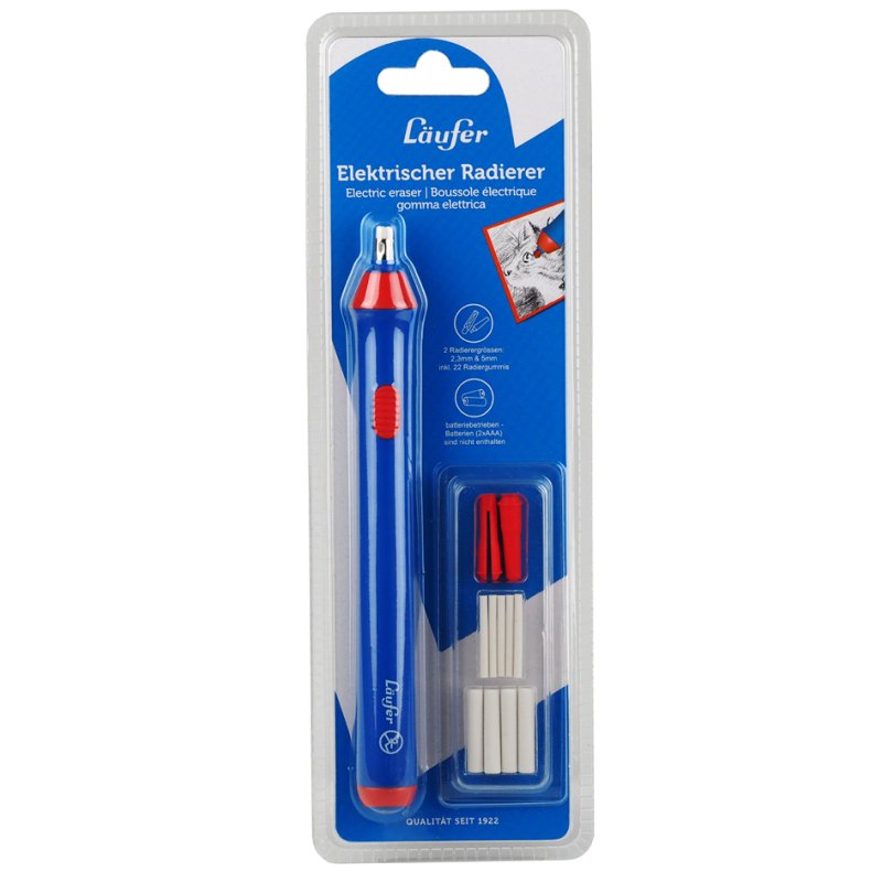Läufer gomme électrique, pointes interchangeables, bleu, 23 pièces